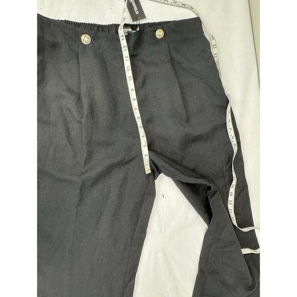 NWT Karl Lagerfeld Linen Blend Pants Black Crop Plus Women's Size 14 - Picture 9 of 9